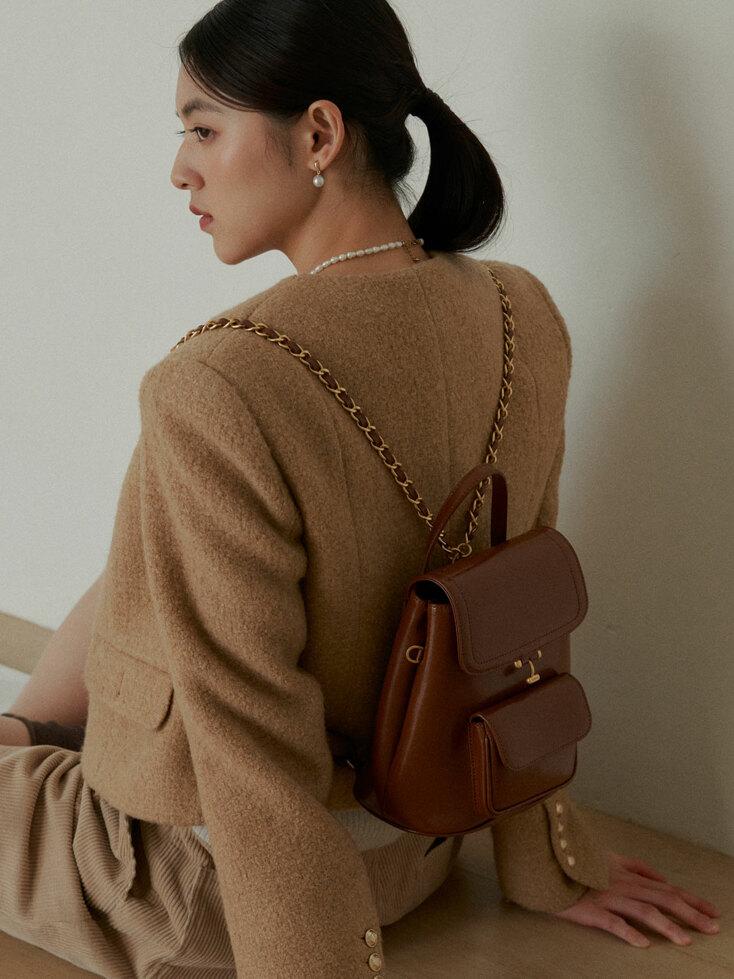 Tilda Chain Backpack Small Pecan