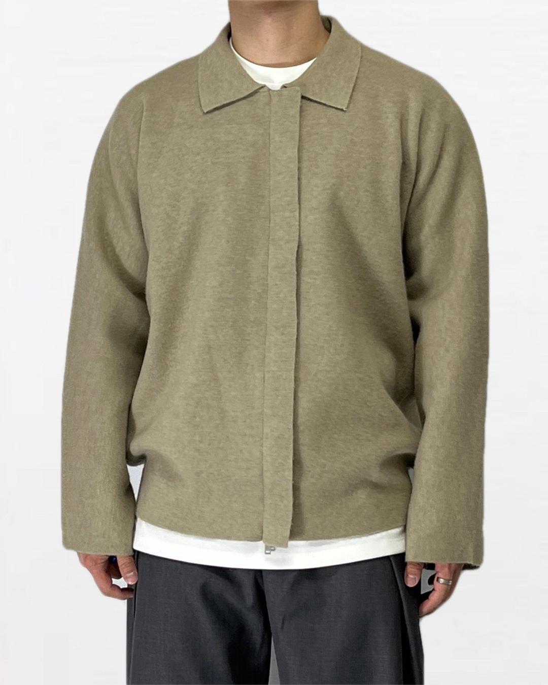 울 지퍼 가디건