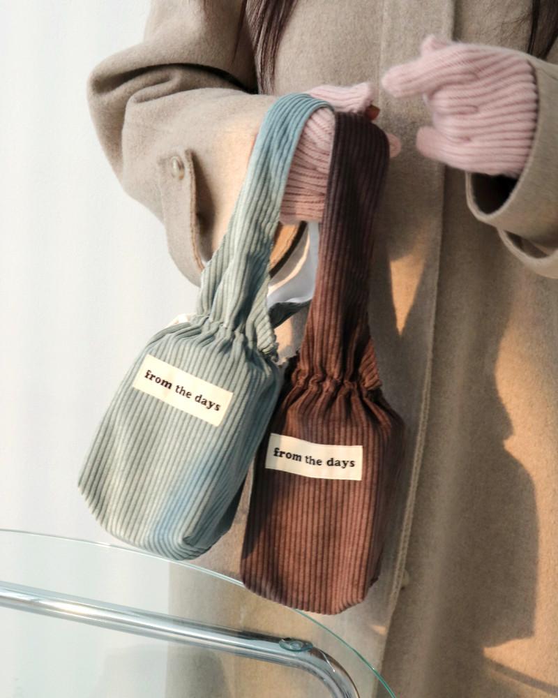 5colors 골덴 텀블러 백 음료고정 코듀로이 드링크백 가을 겨울 복조리 가방