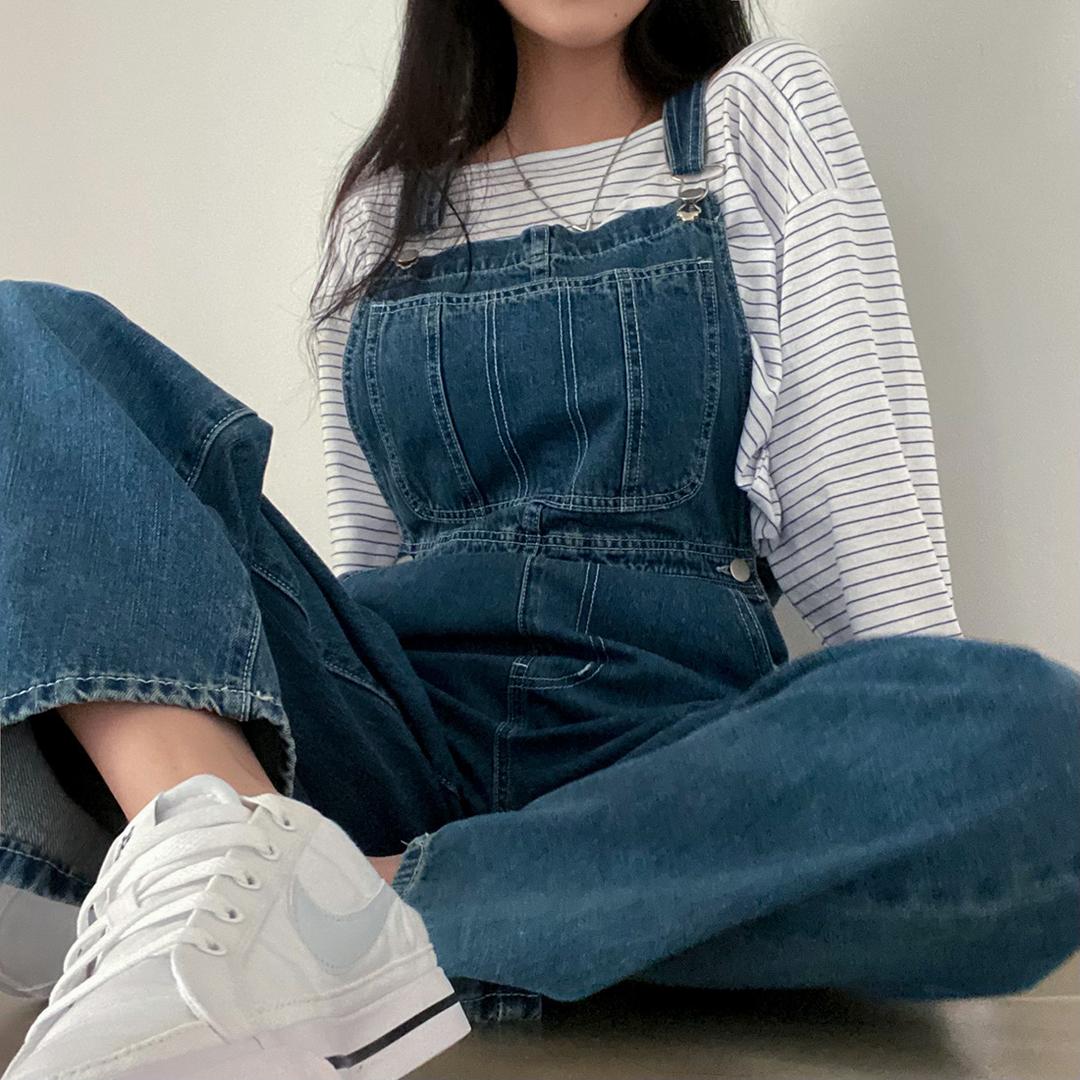 [F/W신상10%~] 리무 중청 데님 오버롤 - pt