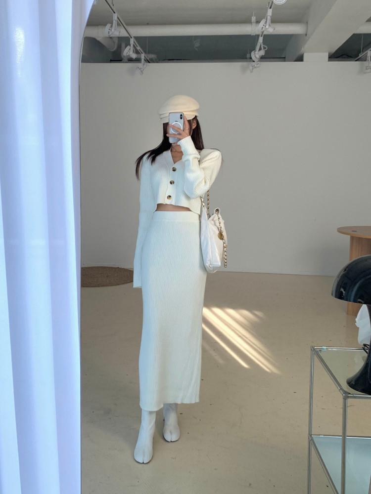 E 골지 긴팔세트