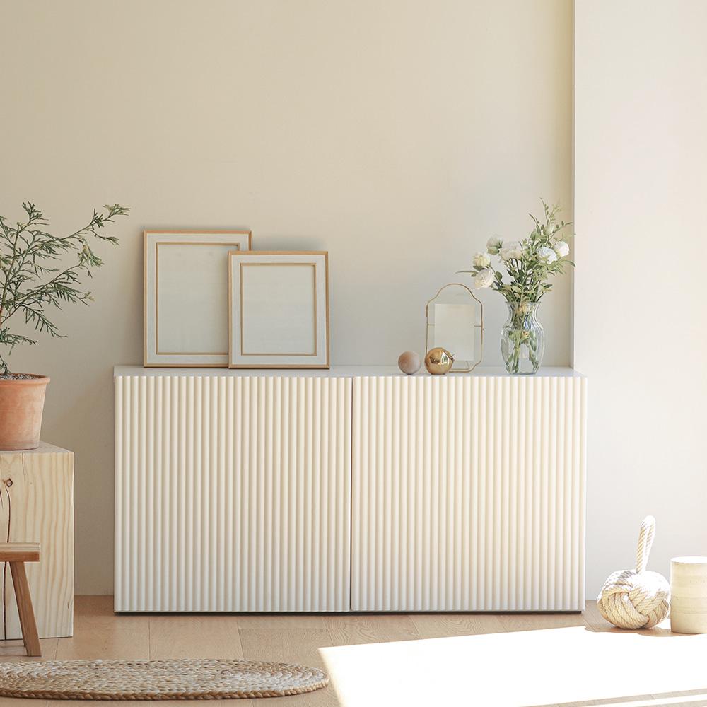 마틴 미니멀 1200 템바보드 거실장 화이트수납장 TV다이