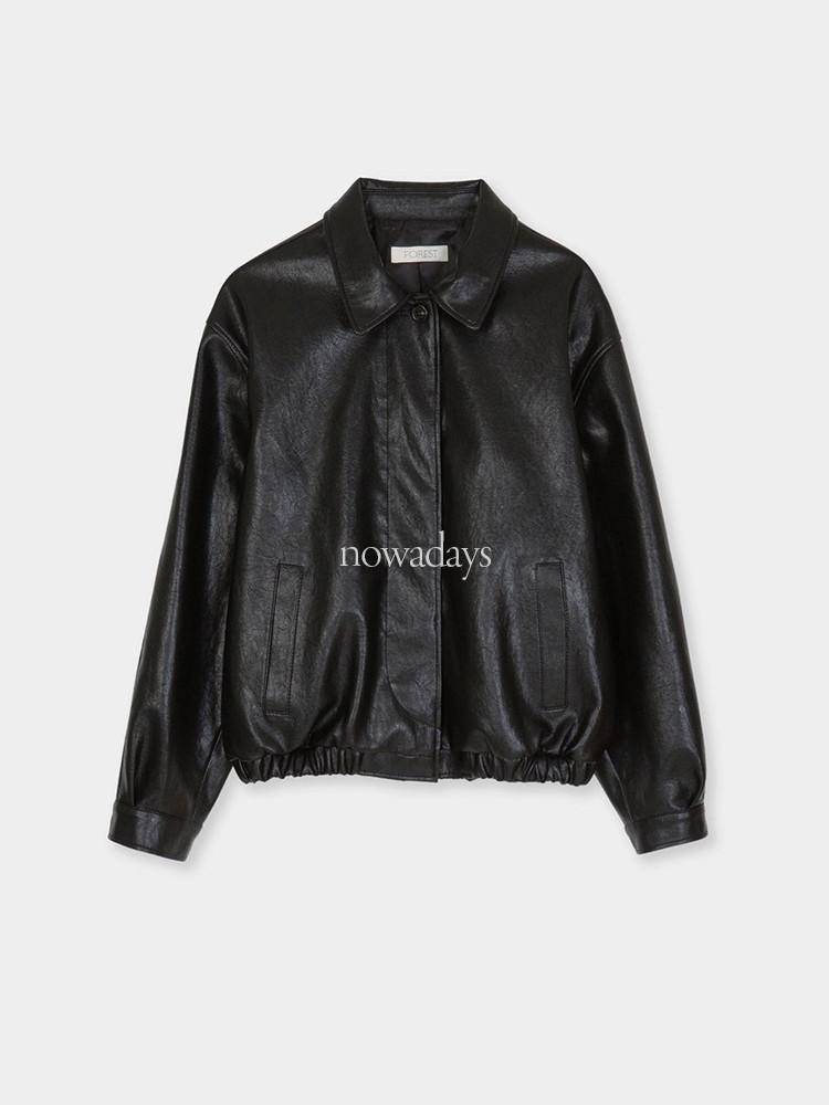 forest 포레스트 스토리 레더 자켓 긴팔 카라 가죽 jk