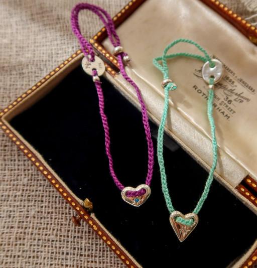 하트 9컬러 각인+탄생석 별조각 커플 우정 실팔찌