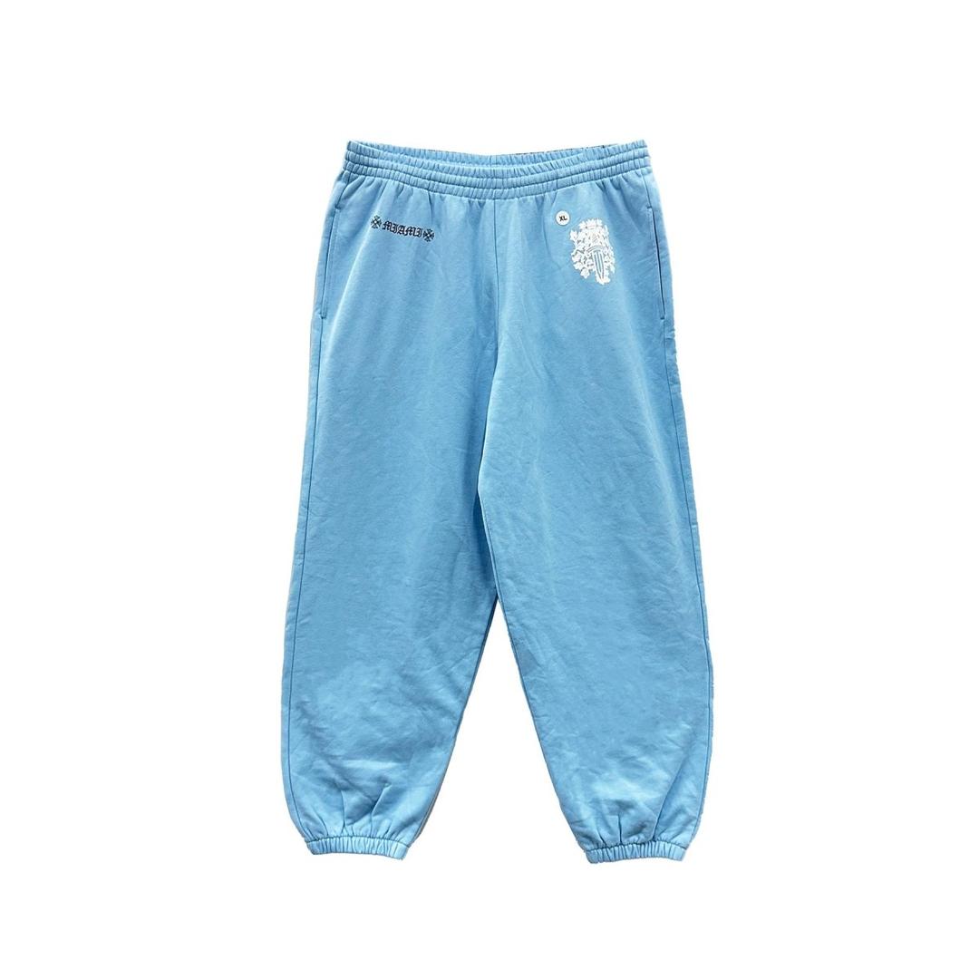 Chrome Hearts Maimi Exclusive Blue Dagger Logo Sweatpants - Blue / XL