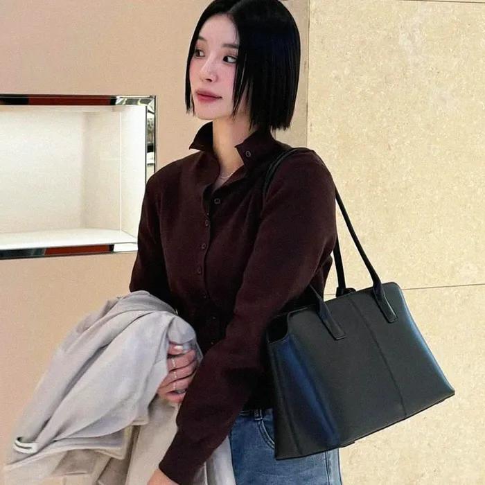 아델 소가죽 숄더백_Black