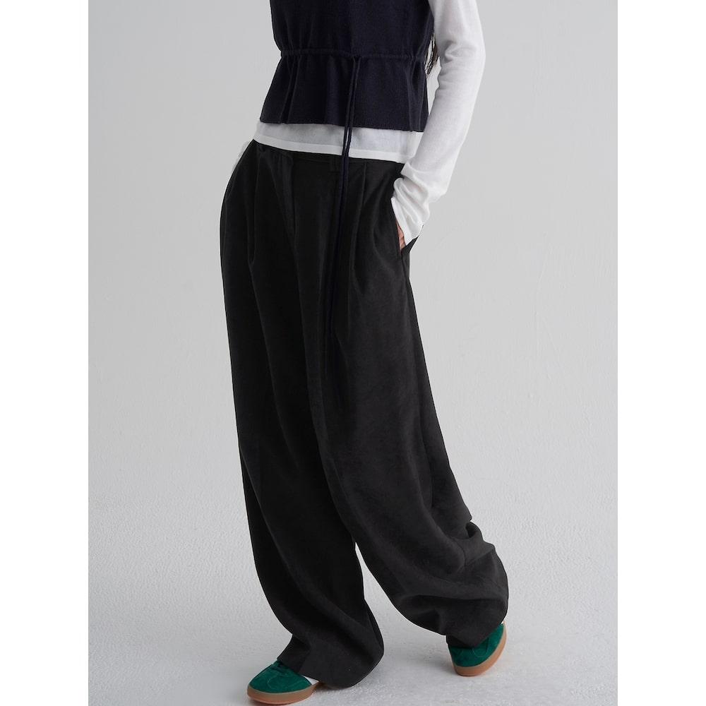 에잇세컨즈 폴리피치 와이드 슬랙스  블랙 (325921LY45)