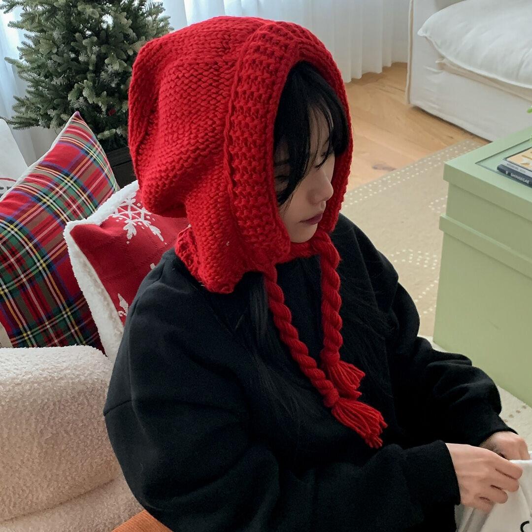 양갈래 삐삐 니트 바라클라바 3color