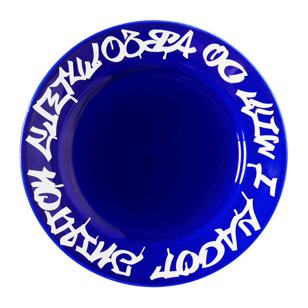 Cobalt & Silver│M│Flipped Ceramic Plate