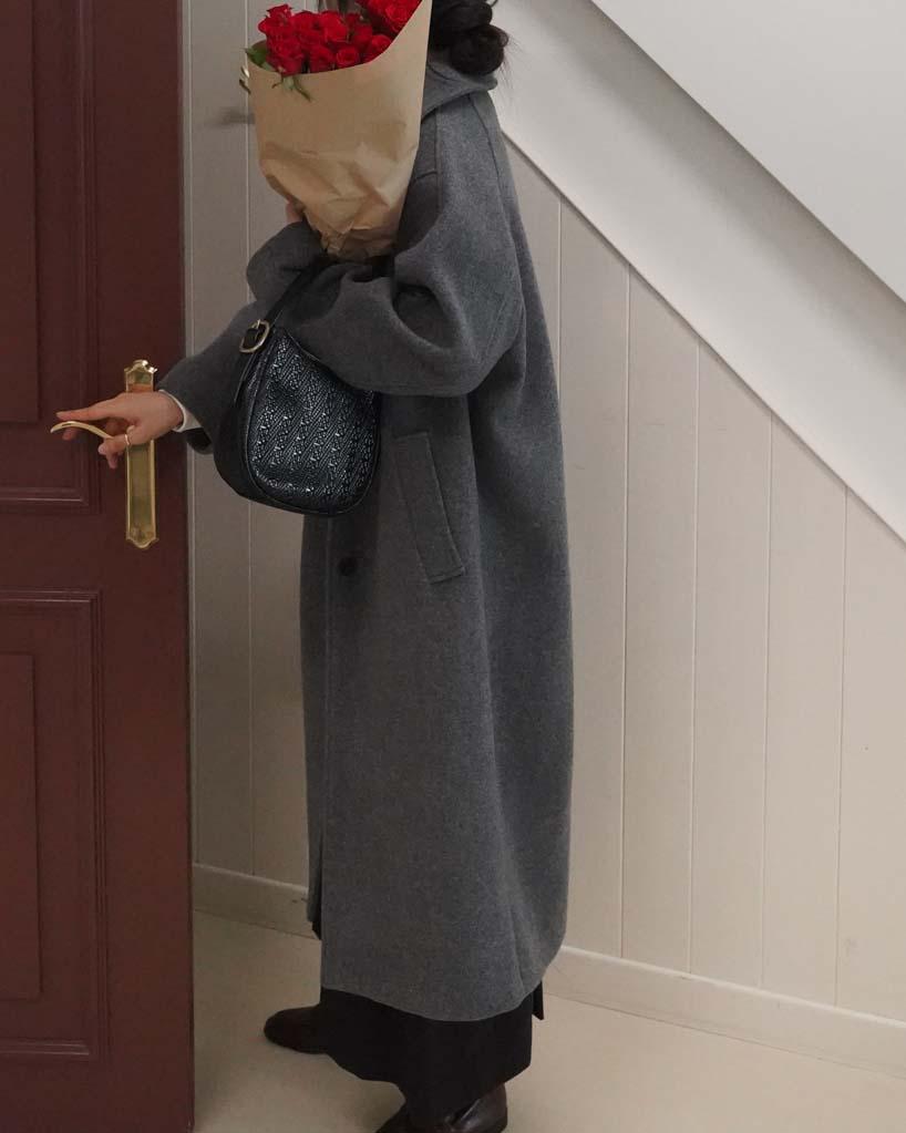 Brest wool over coat (herringbone gray)