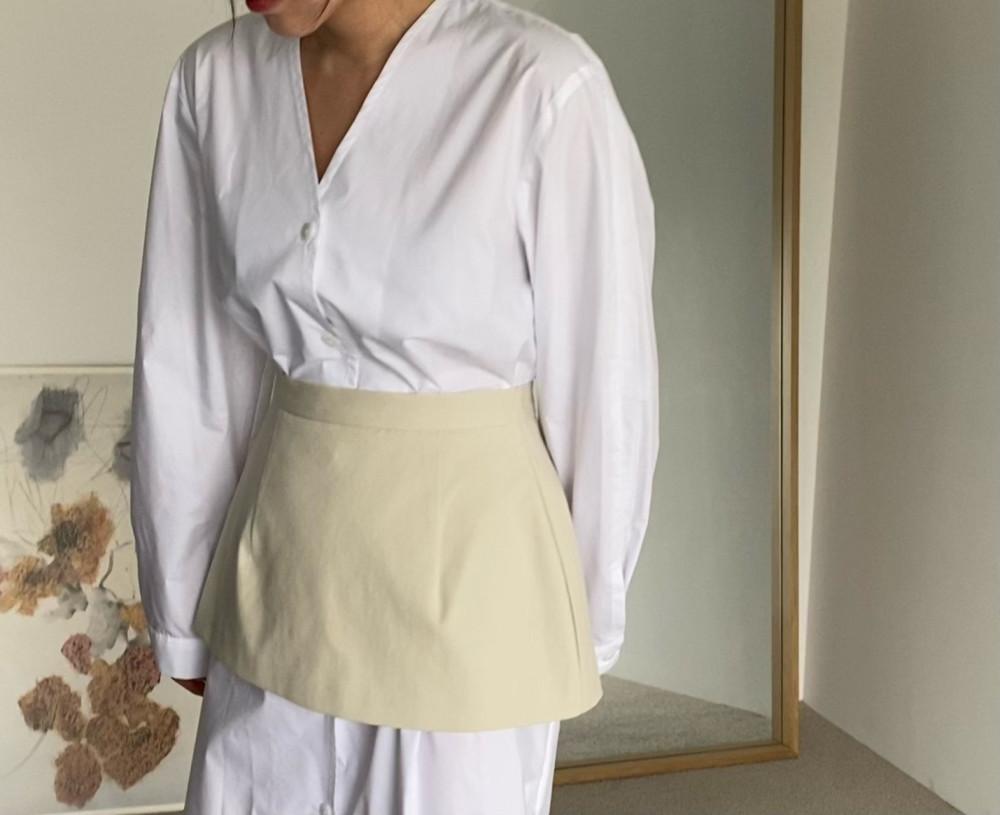 24SS roomk 룸케이 에이프런 레이어드 미니 스커트