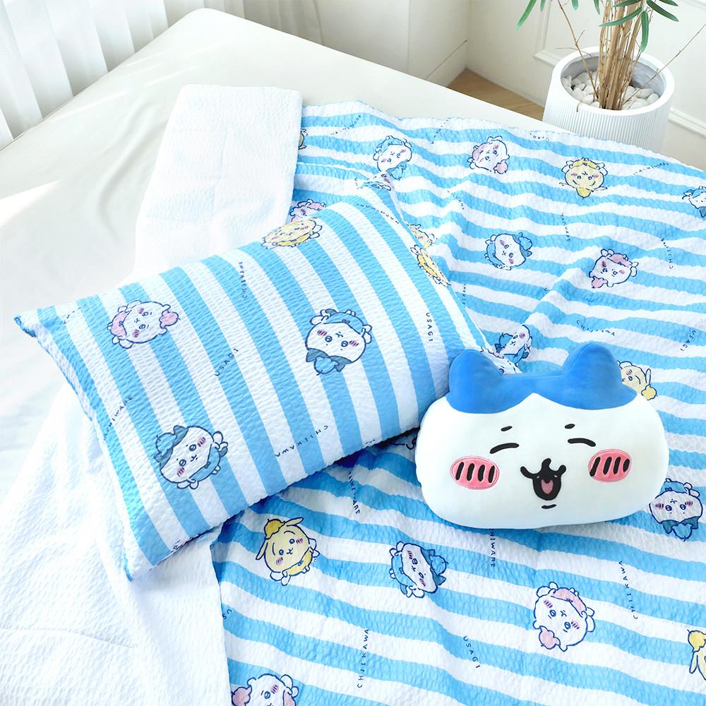 먼작귀 시어서커 베개커버 치이카와 시원한 스트라이프 여름침구 시어서커원단 부드러운 포근한 냉방병방지 여름필수템