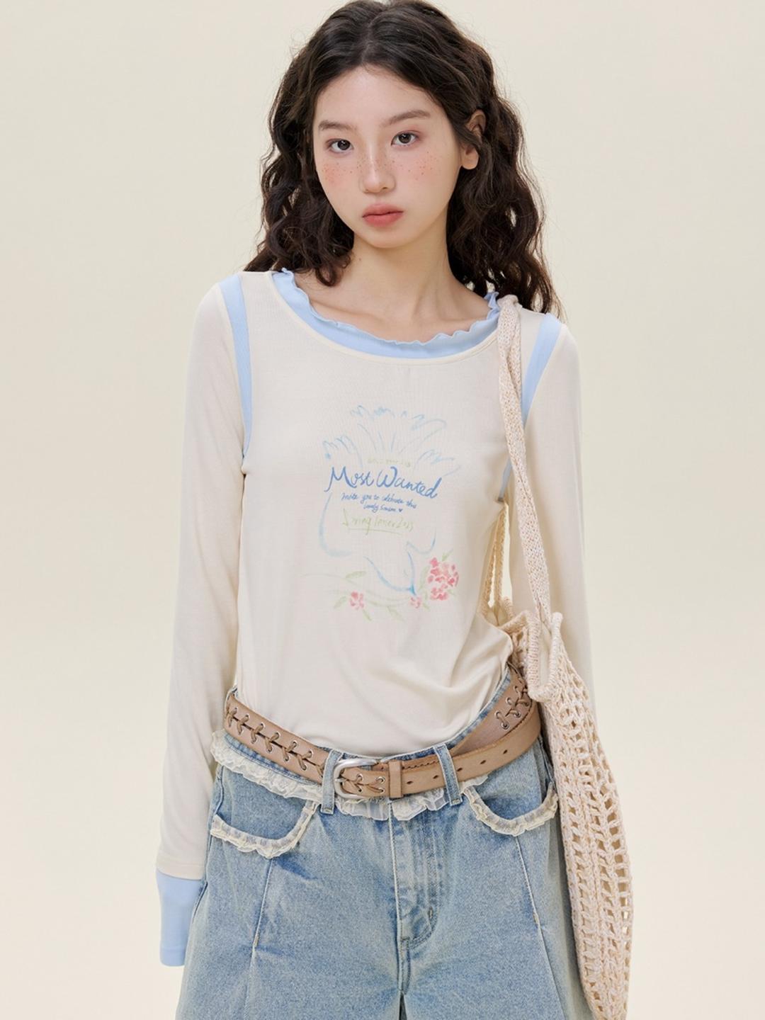 MOSTWANTEDLAB Color Stitch T-Shirt (2color)
