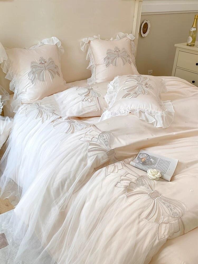 리에 쉬폰 베딩 이불 세트