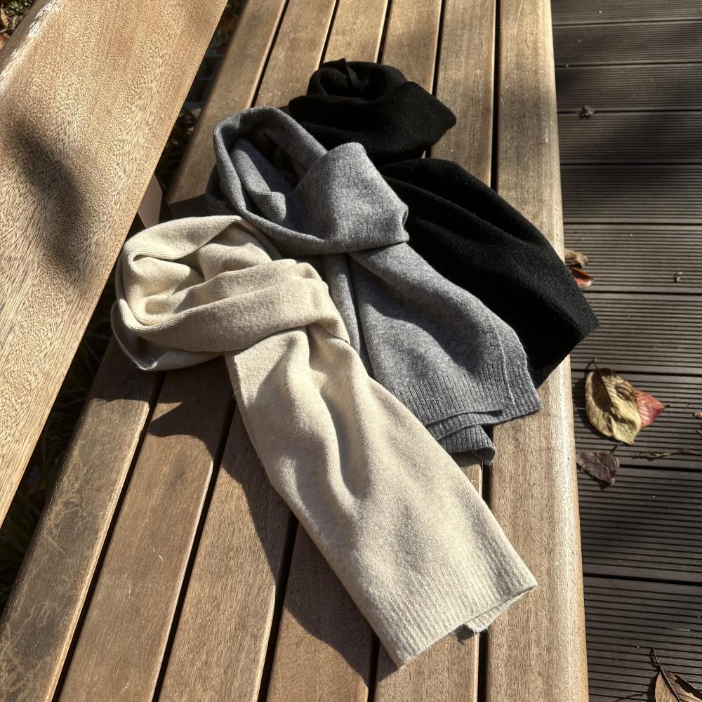 남녀공용 소프트 숏 니트 머플러 쁘띠 미니