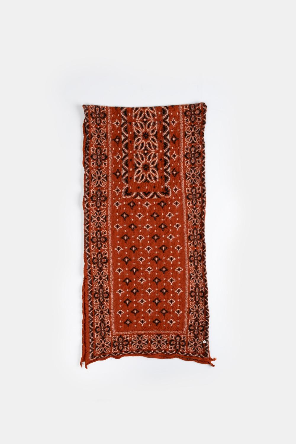 (24FW) FULLING WOOL SCARF COLORFUL BIG-MAMA BANDANA ORANGE