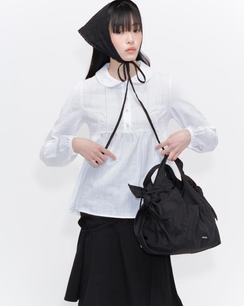 Round collar shirt WHITE