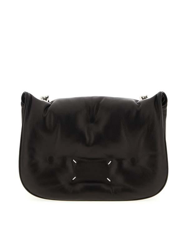 글램 슬랩 플랩 레더 숄더백