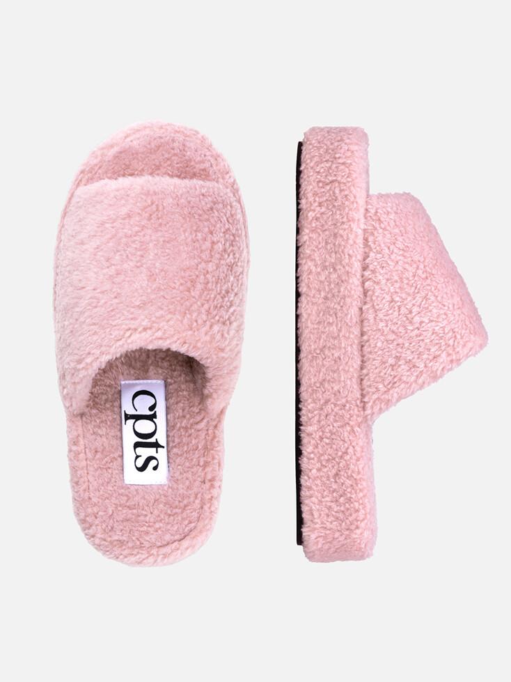 FLUFFY WOOL ROOM SHOES_PINK