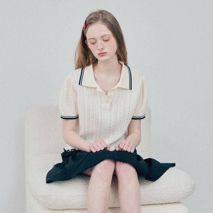 프릴 카라 니트_Milk