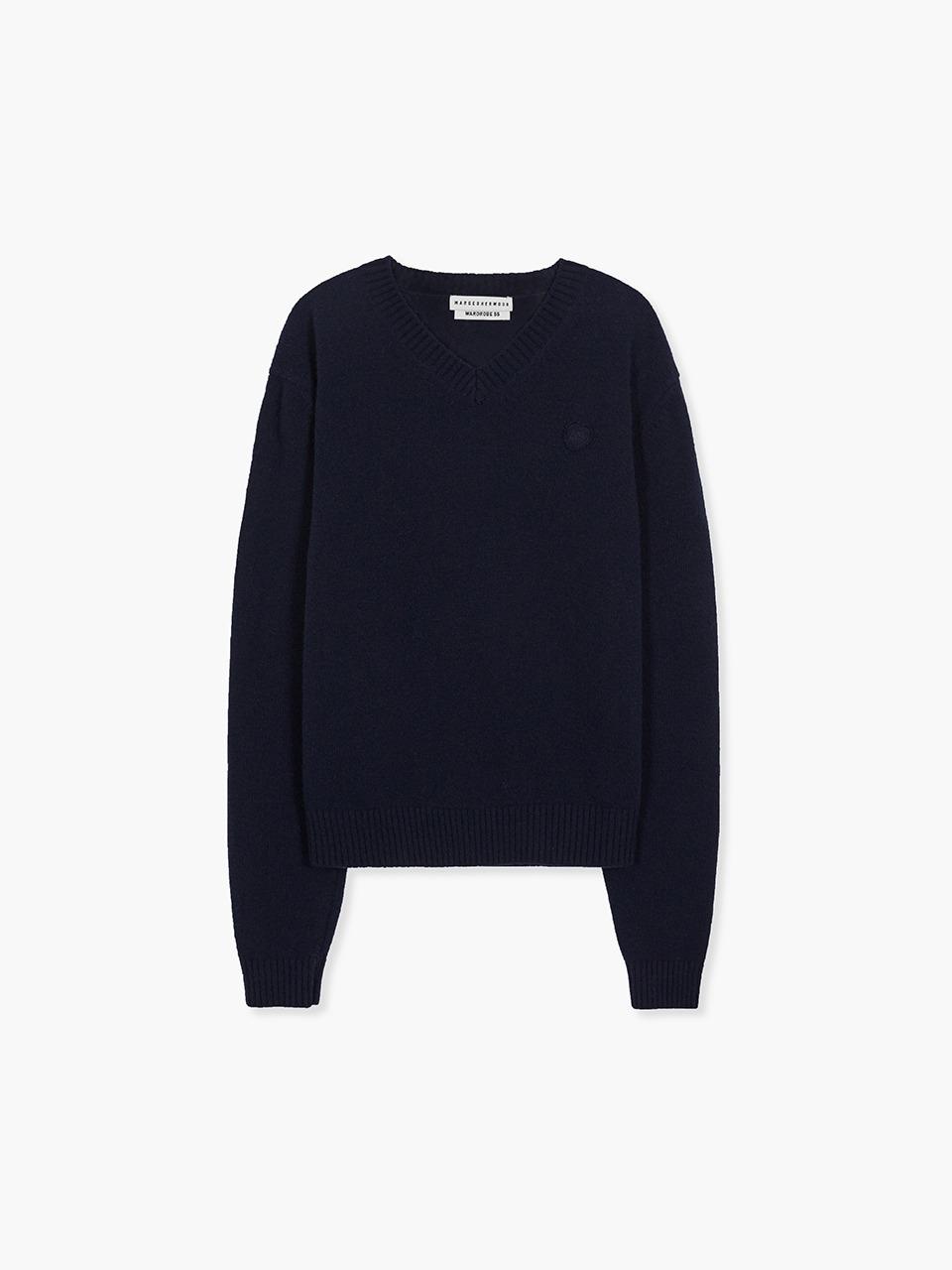 FLORE V-NECK PULLOVER_navy