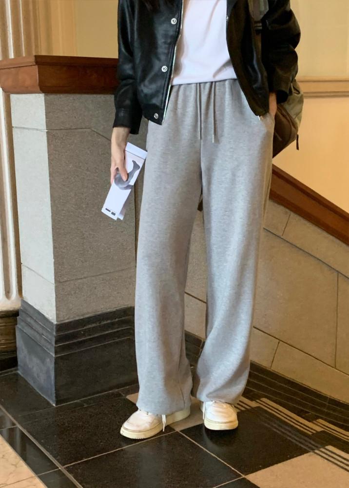 스트링 조거팬츠 여자조거팬츠 키작녀 키큰여자 가을 밴딩 와이드팬츠