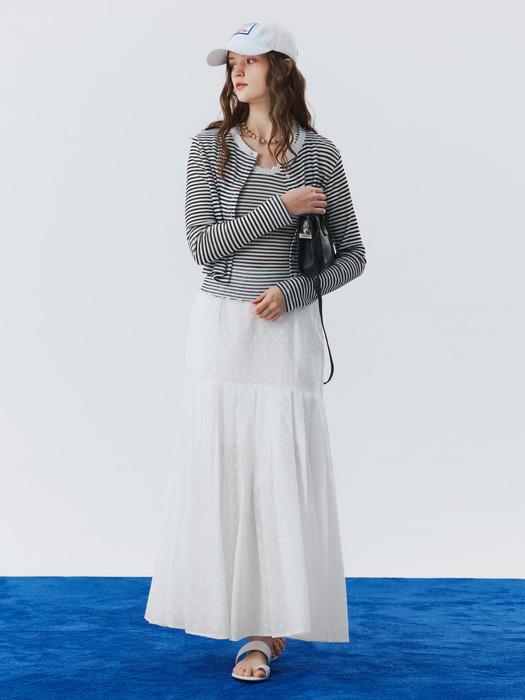 embroidery flare skirt ivory