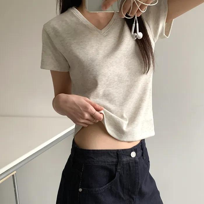 [essential] [2차] Base v-neck t-shirt (4colors)