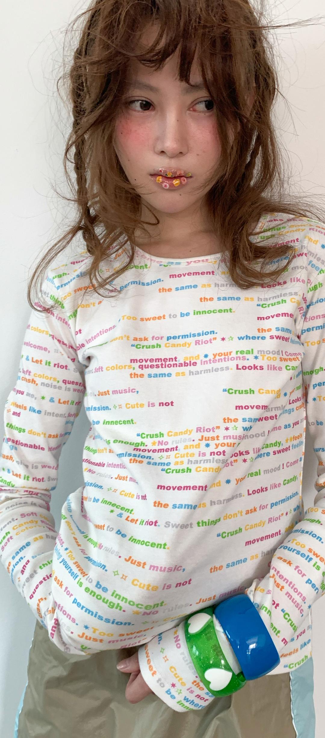 [F.E.E.S] jersey pattern long top (C.C.R)