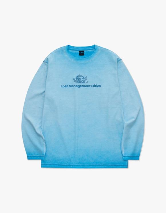 LMC OVERDYED DRAGON LONG SLV TEE sky blue