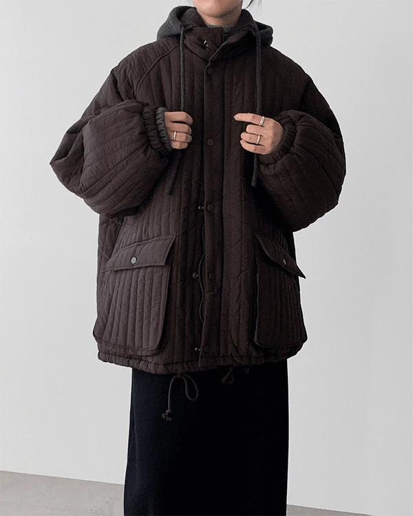 [5온스] 테테 누빔 오버핏 패딩