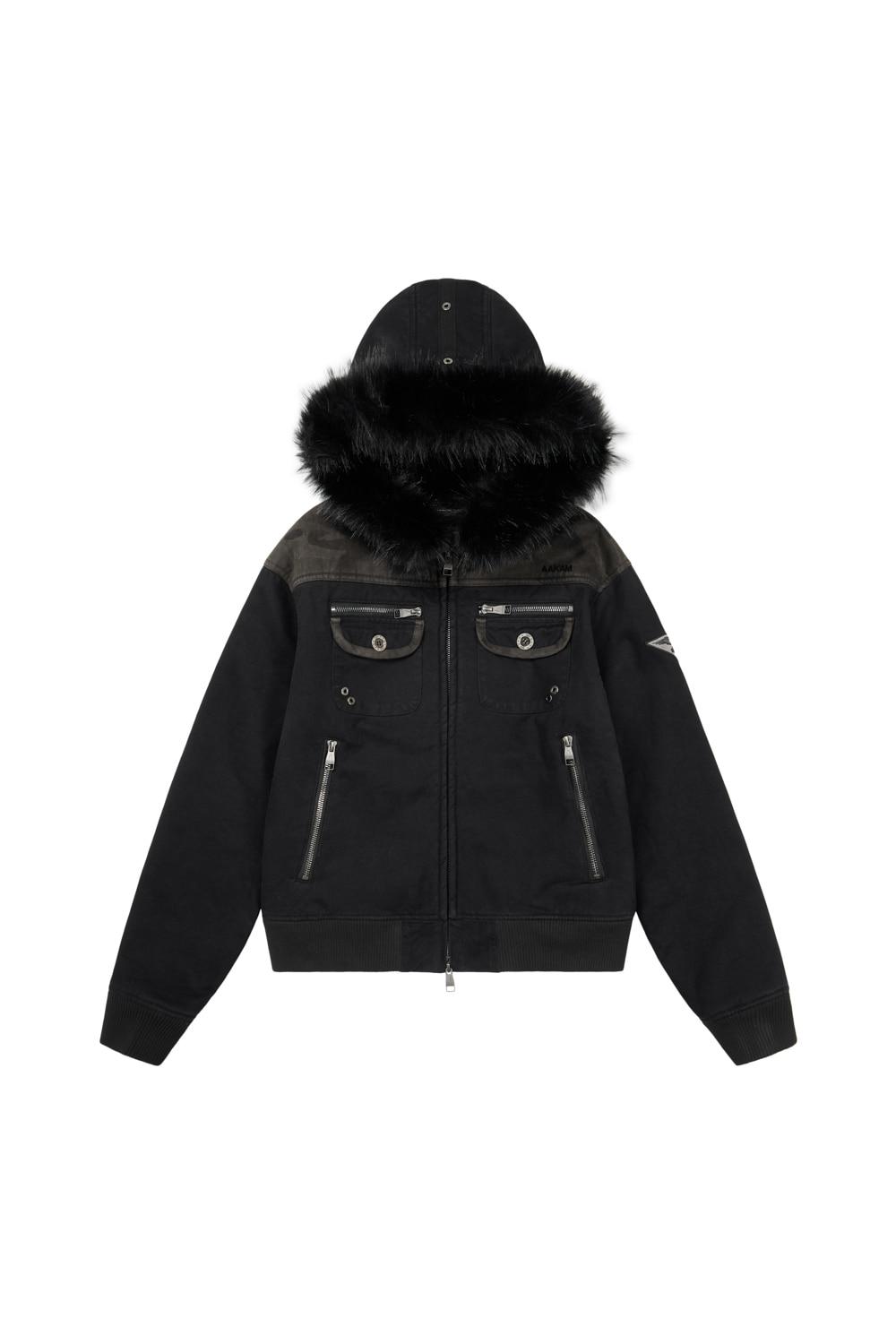 [12.01 예약 배송] Fur Camo Contrast Jacket (Black)