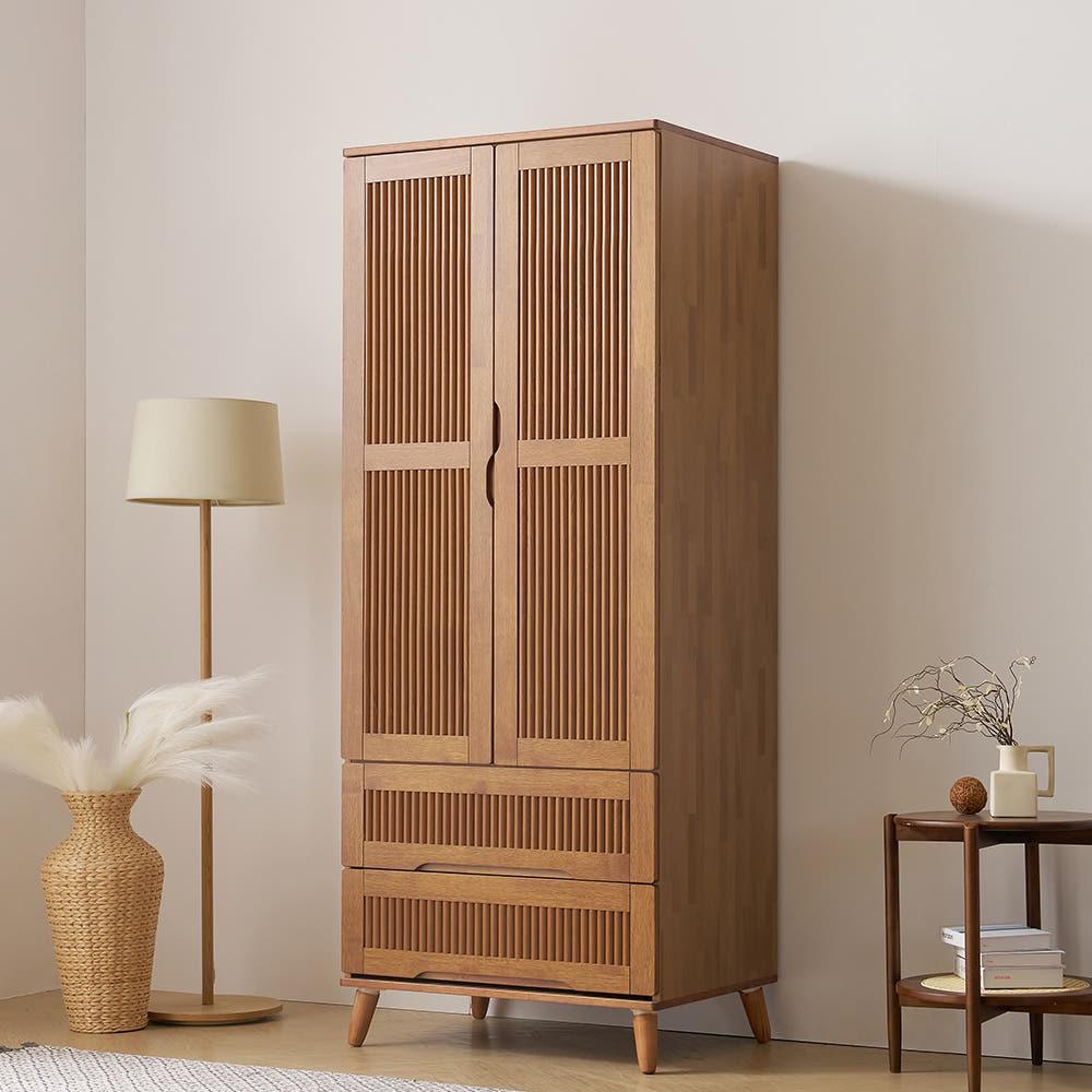 (리퍼브) 피렌체 템바보드 투서랍 옷장 장농 월넛 색상