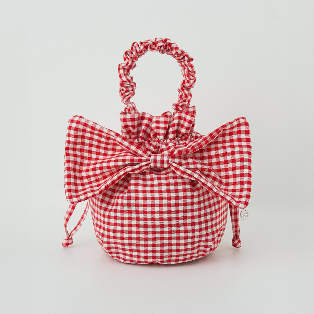 [10/21 순차배송] BIG RIBBON MINI BAG GINGHAM RED