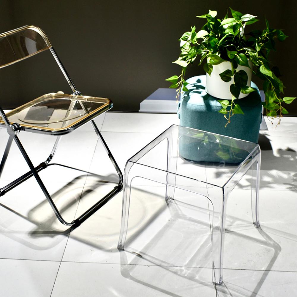 플리즈제이 아크릴 티테이블 북유럽감성 투명 사각 테이블