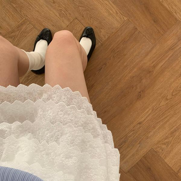 • [리미티드🪽바지안감] Petal flower layer skirt