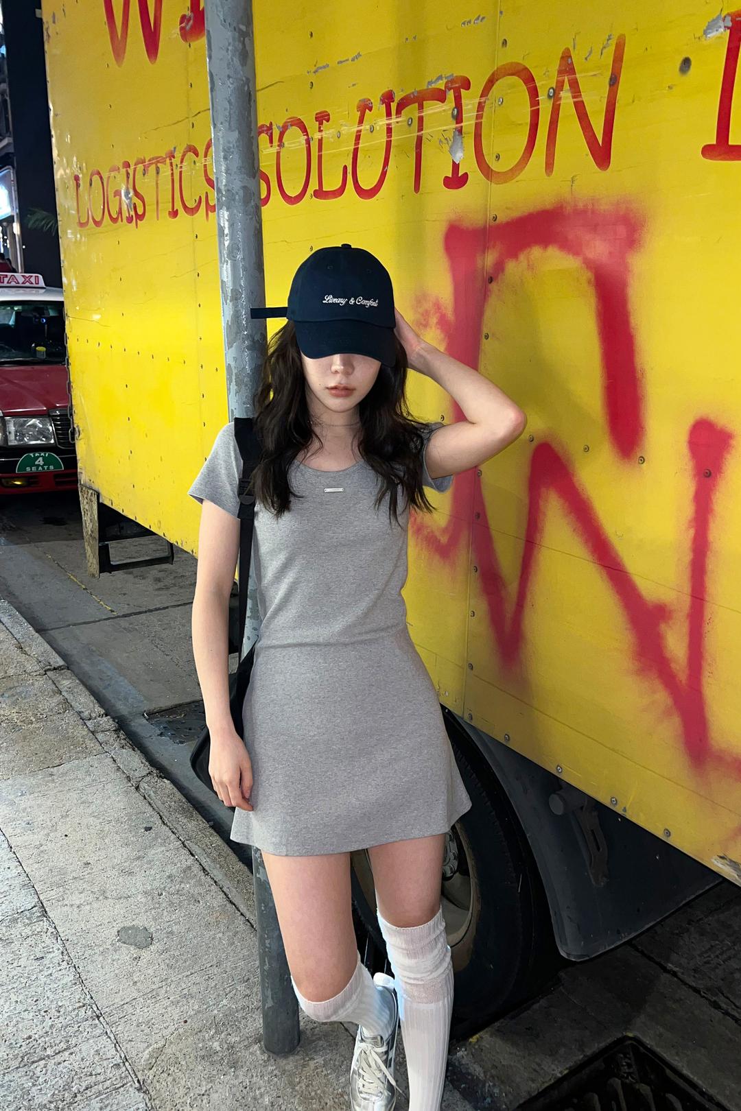 RIB FLARE LINE DRESS