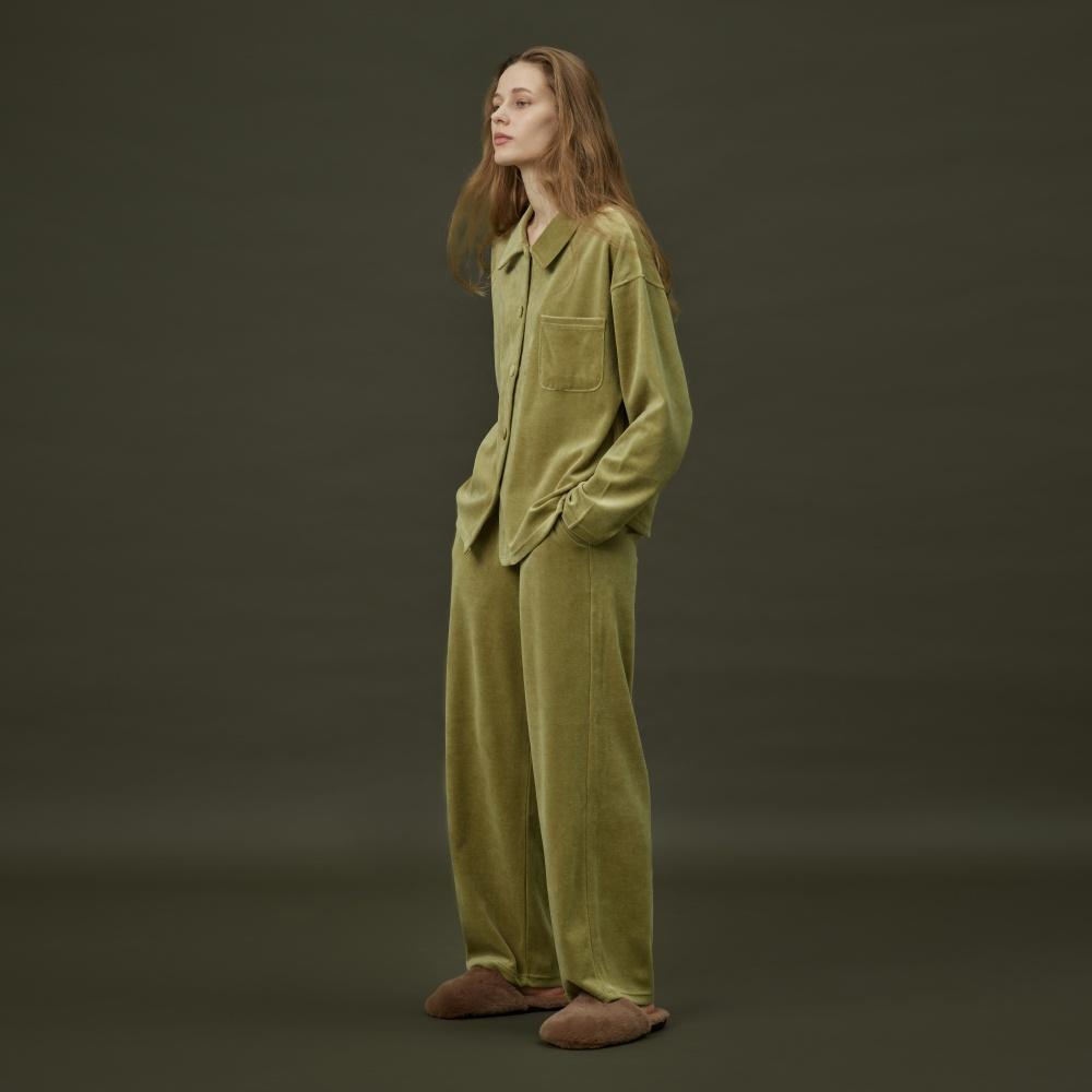 VELOUR PAJAMA SET_mild green (women)