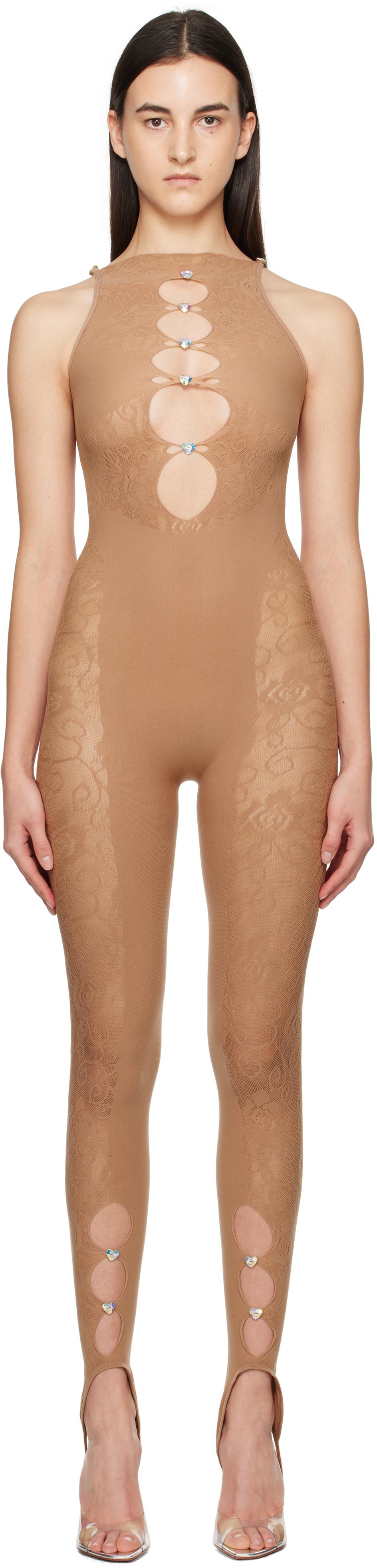 브라운 재니스 점프수트