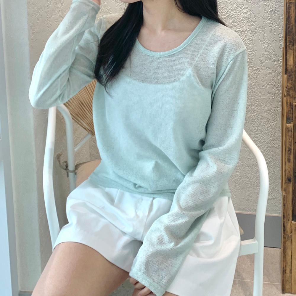 여름긴팔니트 여름시스루니트