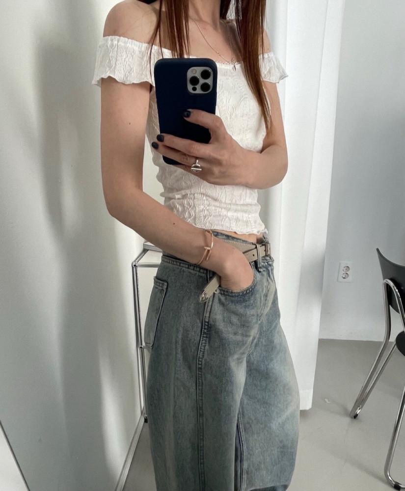 자가드 레이스 티(차콜 당일출고)