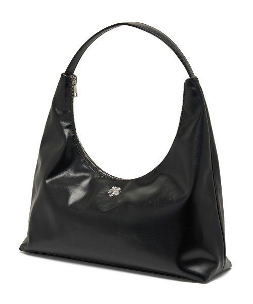 Flower big hobo bag [black]