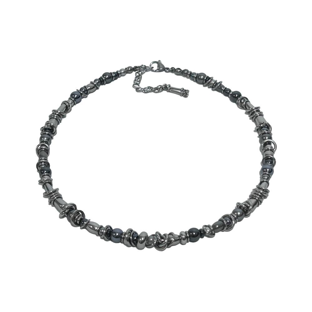 우조 Metal bone choker necklace