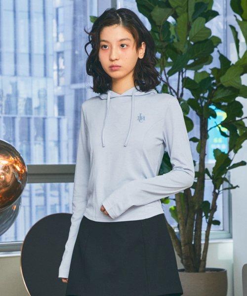 WM HOODED LONG SLEEVES ash blue