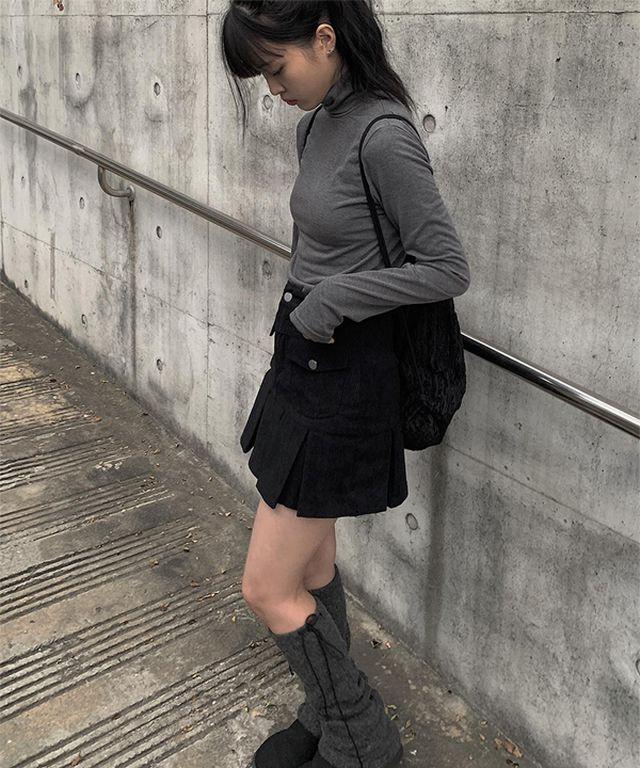야기 속기모 워머 폴라 티셔츠 (3color)