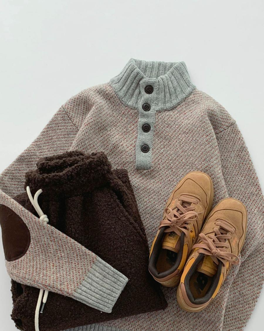 | USED | KF719. wool half button knit