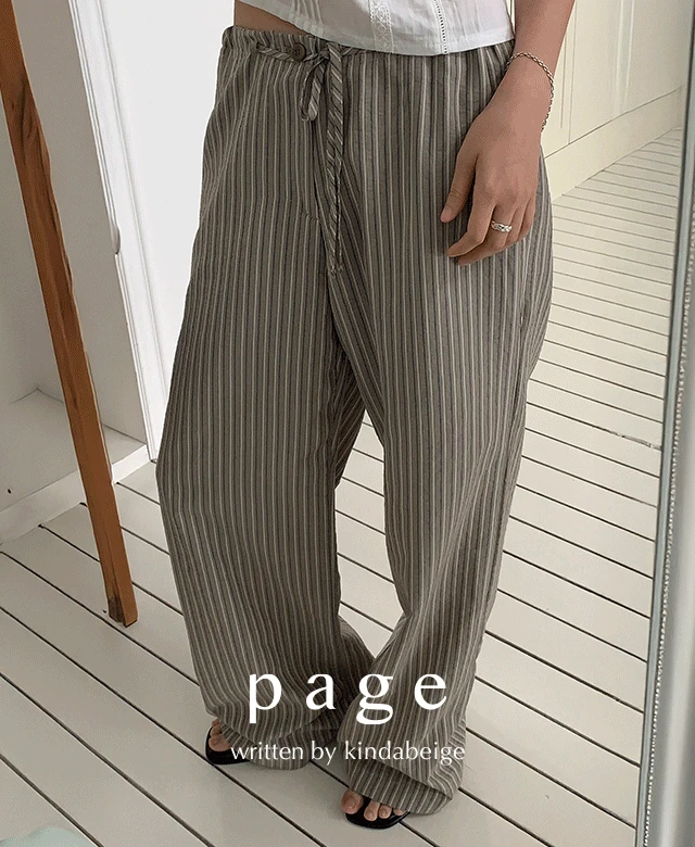 (*오늘출발!) [page] 마테라 스트라이프 스트링 팬츠 (2color/숏·롱)