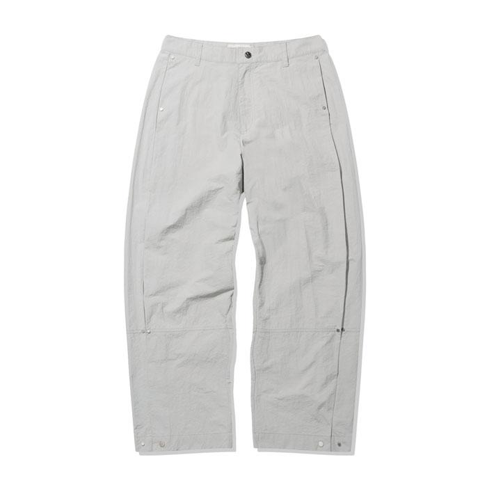 리벳 사이드 턱 팬츠 라이트그레이