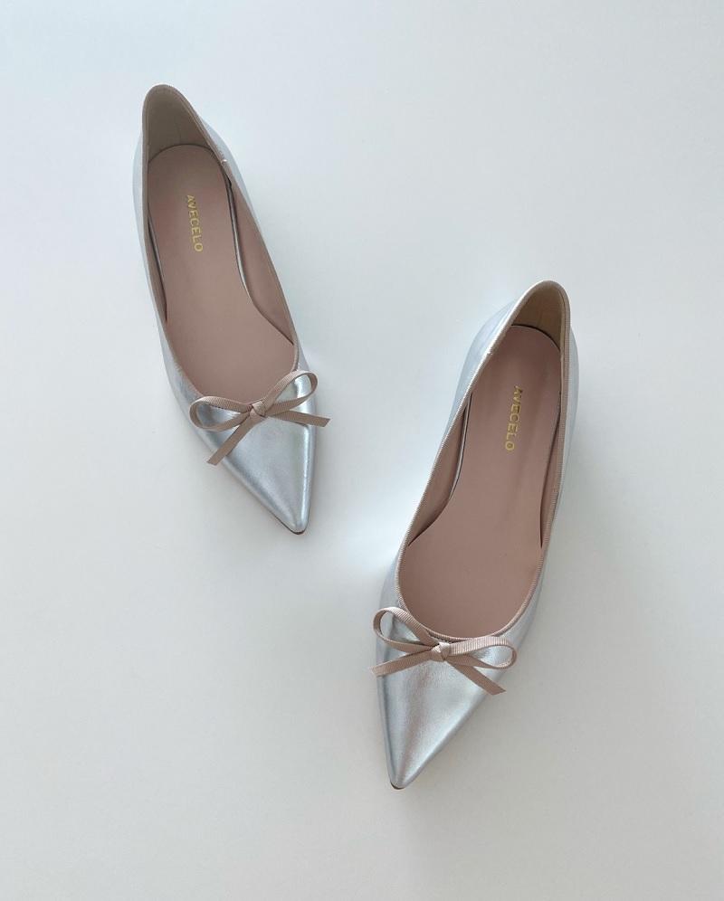 실버플랫슈즈 (1cm(플랫), 5cm,7cm 굽조절가능)