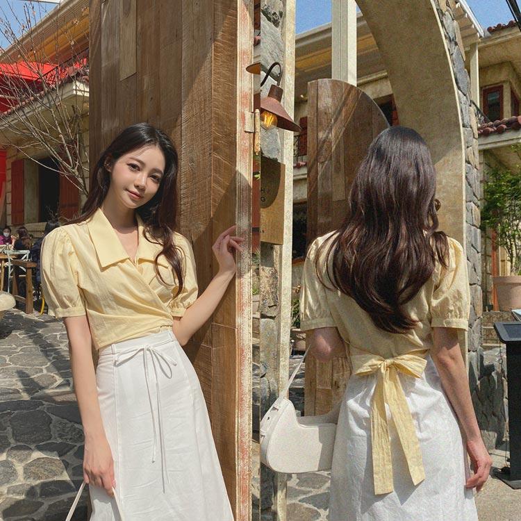 코리 리본 블라우스